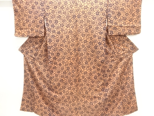 JAPANESE KIMONO / ANTIQUE KIMONO / TAISHO ROMAN STYLE / WOVEN FLORAL ARABESQUE